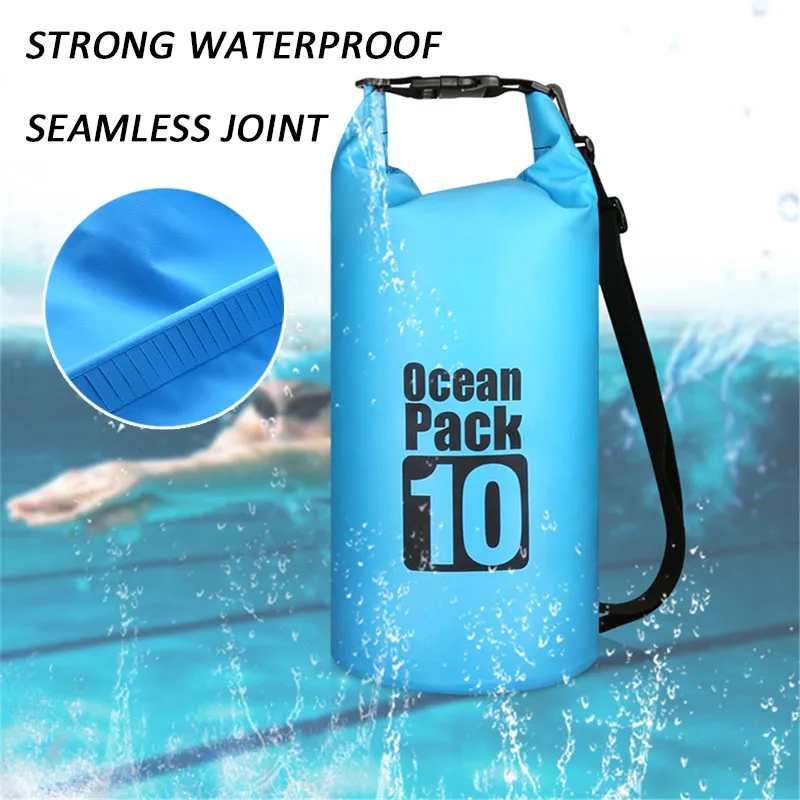 PVC Waterproof Bag 2L/5L/10L 20L Outdoor Diving Compression Storage Waterproof Bag Dry Bag For Man Women Swimming Rafting Kayak