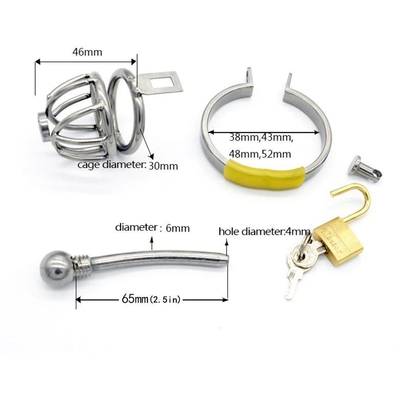 CHASTE BIRD New Stainless Steel Metal Male Chastity Device with Catheter Plug Cock Cage Penis Belt Sex Toy BDSM A099