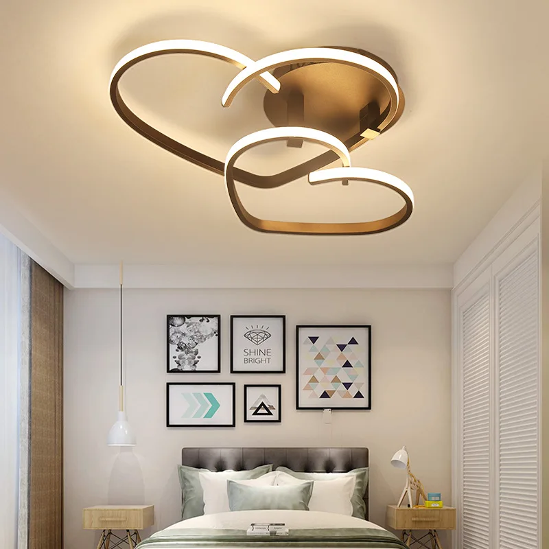 Bedroom Lamp Creative Personality Heart-Shaped Ceiling Lamp Simple Modern Room Lamp Restaurant Lamp Atmosphere Warm Romantic Lam