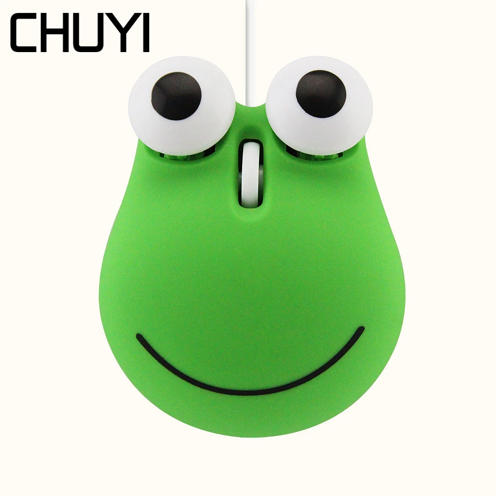 Wired Cute Mini Mouse Cartoon Jumping Frog Design Mause 1600 DPI 3D USB Optical Computer Kids Mice With Mouse Pad For PC Laptop