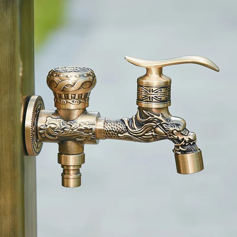 

Кран для стиральной машины, антикварная латунь, ретро-кран для хозяйственной раковины, настенный, сантехническая фурнитура для ванной, одинарный холодный кран для туалета