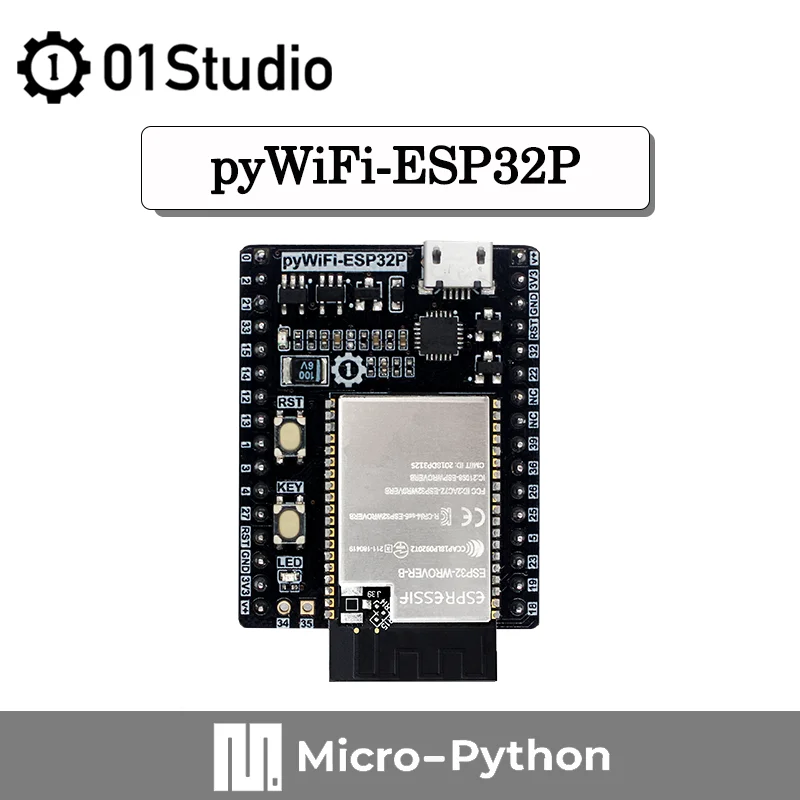 01Studio pywifi-esp32p 8M RAM desarrollo placa integrada de demostración Compatible con MicroPython WiFi LVGL programación inalámbrica IOT ESP32