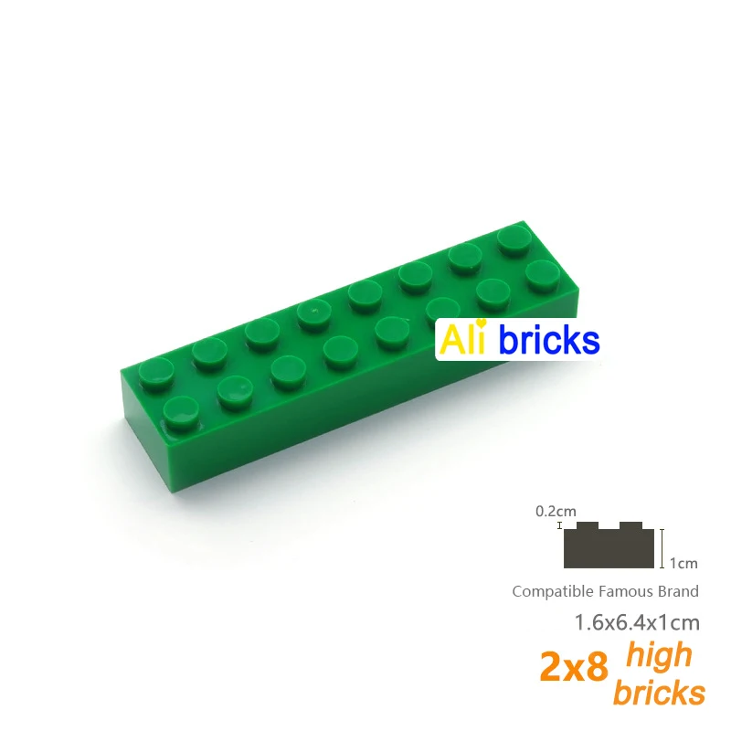 5pcs/lot DIY Blocks Building Bricks Thick 2X8 Educational Assemblage Construction Toys for Children Size Compatible With 3007