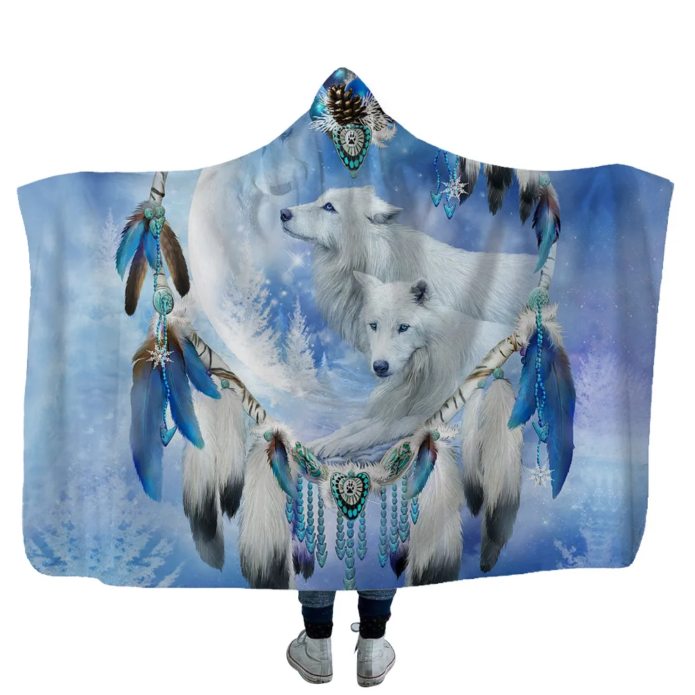 Double Thicken Magic Cloak Blanket 3D Eagle Print Series Blanket Sofa Cover Blanket Camping Warm Square Blanket