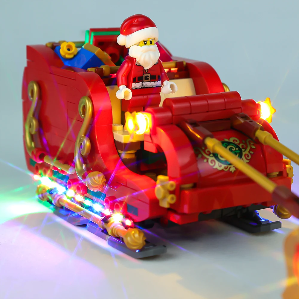 Set di luci a LED per la slitta di babbo natale 40499 serie di natale inverno natale regalo per bambini solo Kit di illuminazione non includere il