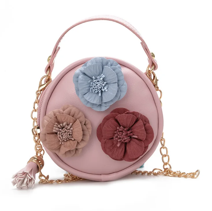 Cute Toddler Baby Flower Messenger Bag Children Kids Girls Princess Shoulder Bag Handbag Solid Princess Coin Purses