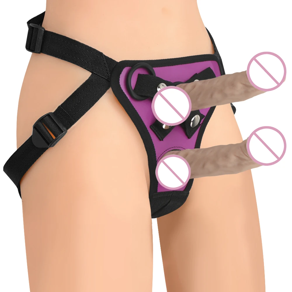 Strapon Realistic Dildo Pants Strap On Dildos Pants Wearable Penis Panties Adjustable Harness Belt With Rings Sex Shop