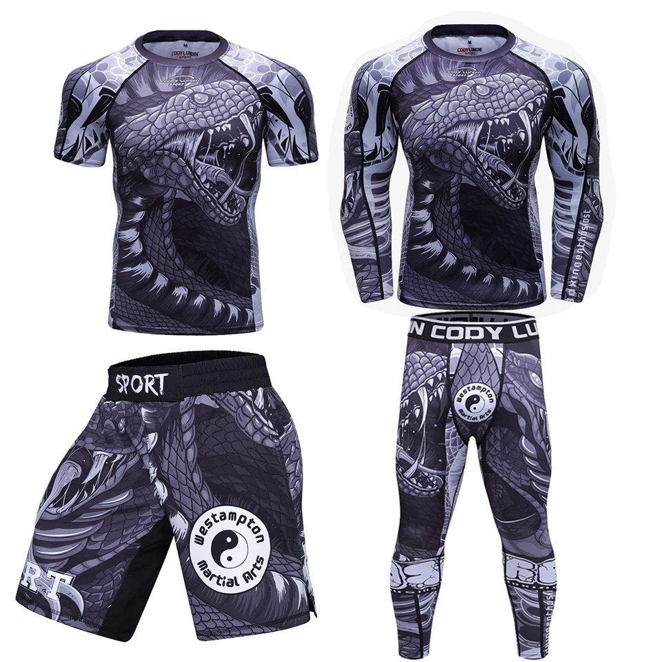 

Mma rashguard Jiu jitsu gi T- shirts Shorts Men boxing jerseys Set Bjj KickBoxing Muay Thai Long Sleeve Pants 3D Print Sportsuit