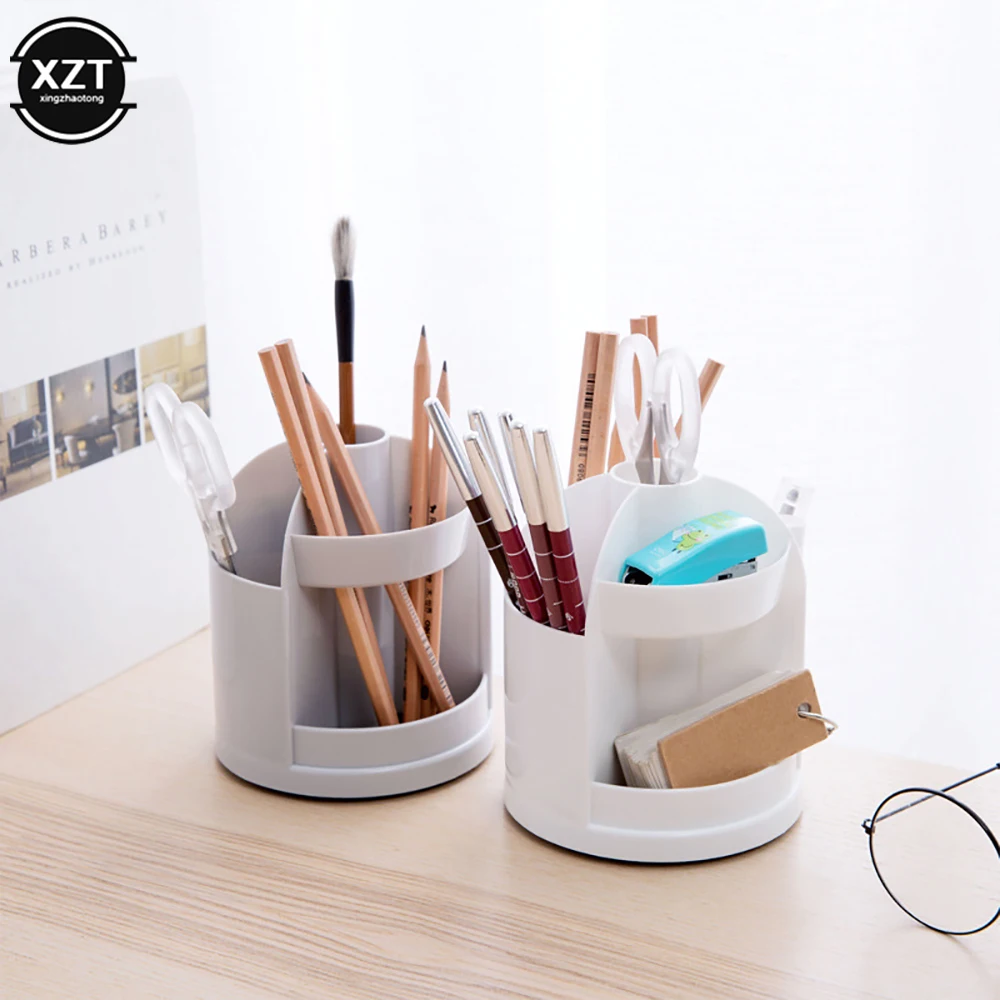 Creative Multifunctional Rotation Desktop Organizer  Stand Pen Holder Makeup Storage Box School Office Accessories Stationery