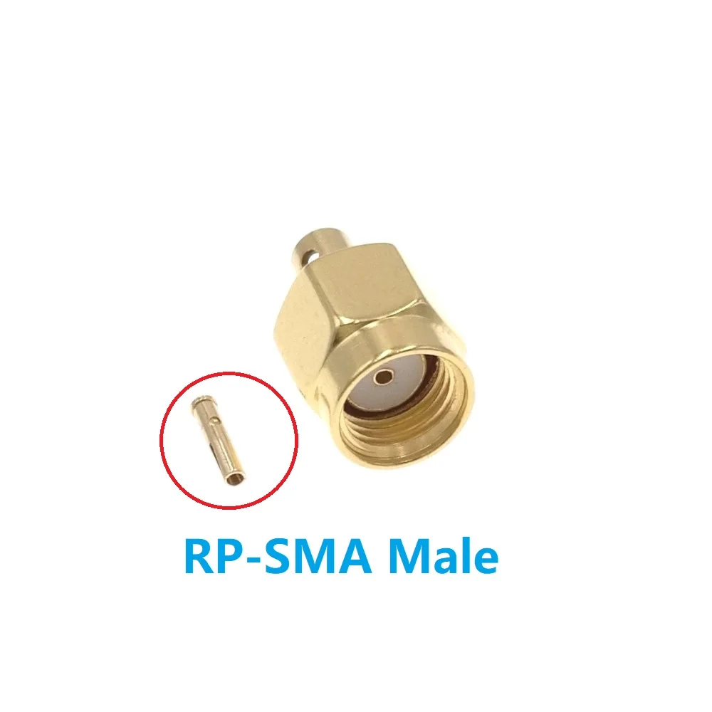 

10pc RP-SMA Male Jack Center Solder Semi-Rigid RG405 0.086" RF Connector