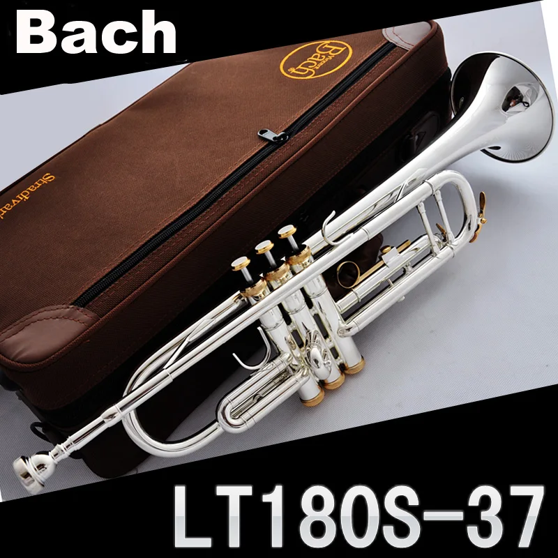 Music Fancier Club Bb Trumpet LT180S-37GS Silver Plated Gold Keys Music Instruments Profesional Trumpets 180S-37 Case Mouthpiece