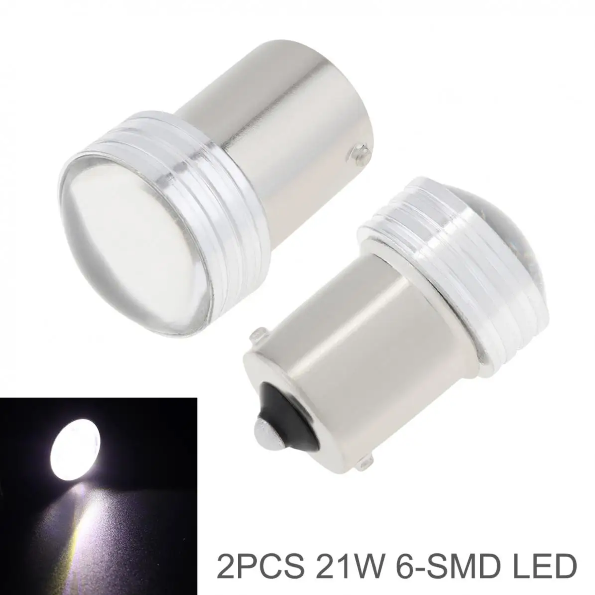 2x 12V White 1156 P21W 6-SMD LED 2835 Projector Car Auto Light Source Backup Reversing Parking Lamp Bulb