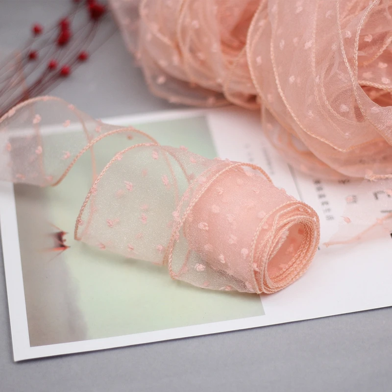 52Yards Tulle Ribbon Organza Mesh Fabric Belt DIY Craft Accessories Hair Clip Bow Cake Topper Supplies Dropshipping