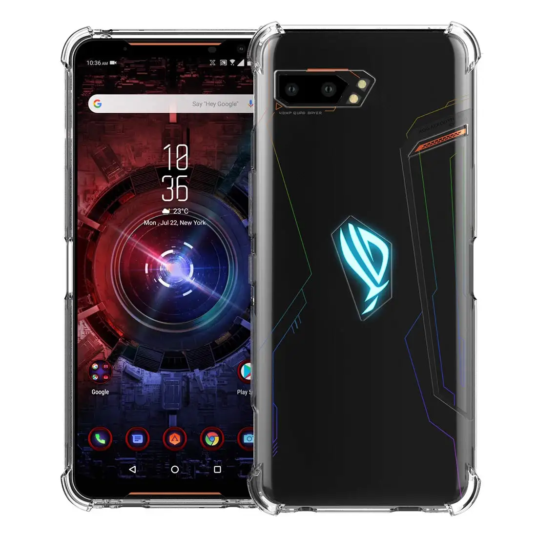 Силиконовый чехол для ASUS ROG Phone II ZS660KL, мягкий ударопрочный тонкий прозрачный чехол из ТПУ для ASUS ZS660KL, прозрачный чехол