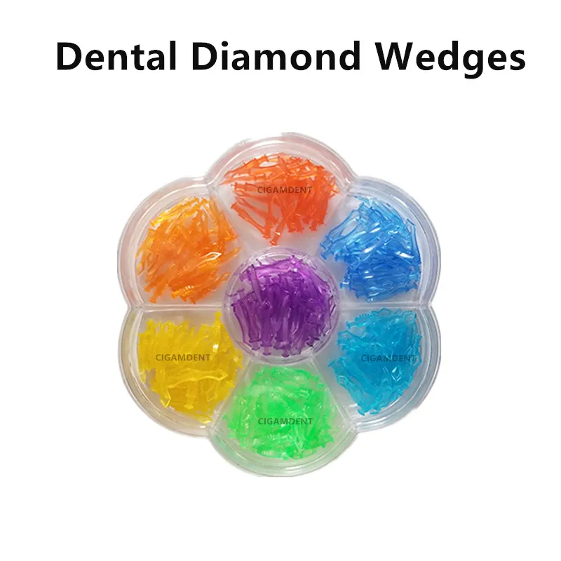 210Pcs Dental Diamond Wedges Plastic Matrix Bands Wedge Sectional Matrices Adaptive Interdental Diastema Teeth Gap Wedge L M S