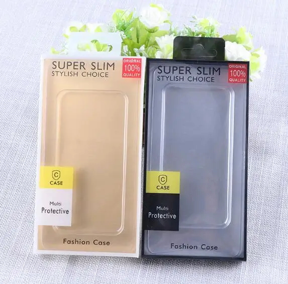 

200pcs/lot PVC Box Packaging for Mobile Cell Phone Case Cover Packing with Hang Hole Wholesale