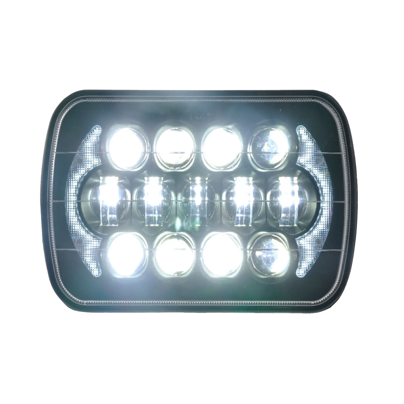 

1Pc 5x7 Inch 85W Car Headlight 13Pcs Lamp Beads H4 Plug High Light Low Light Daytime Running Light