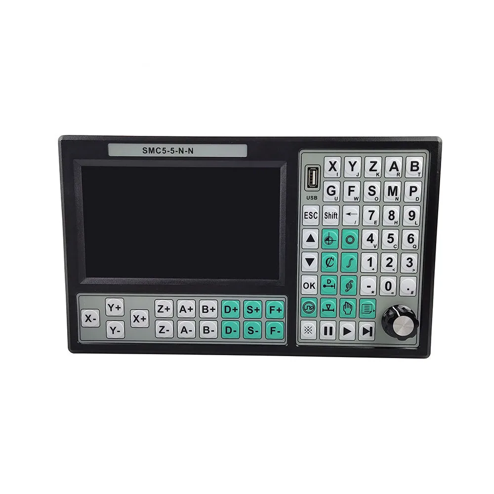 USB controller SMC5-5-N-N CNC 5-axis offline Mach3 500KHz G-Code 7-inch large screen 6-axis emergency stop handwheel MPG