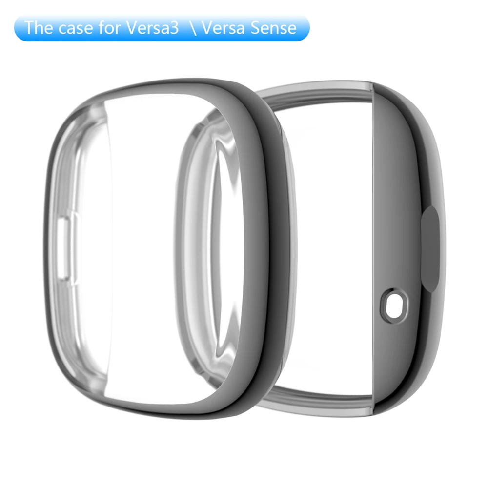 TPU Electroplating Protective Case All-inclusive Watch Shell Cover for Fitbit Versa3/Fitbit Sense Watch Accessories