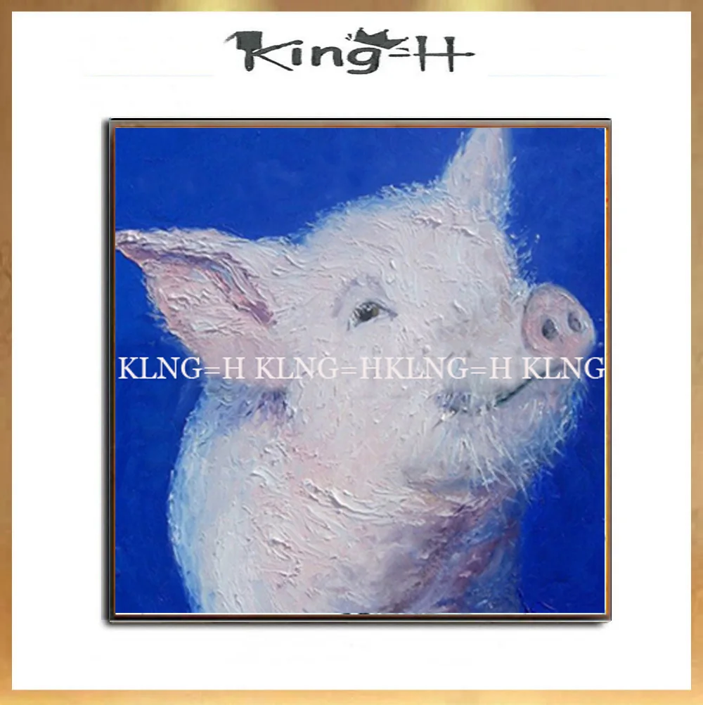 Abstract Art Handpainted Pig Oil Painting Modern Animals on Canvas For Living Room Decor Wall Art Wall Pictures Craft