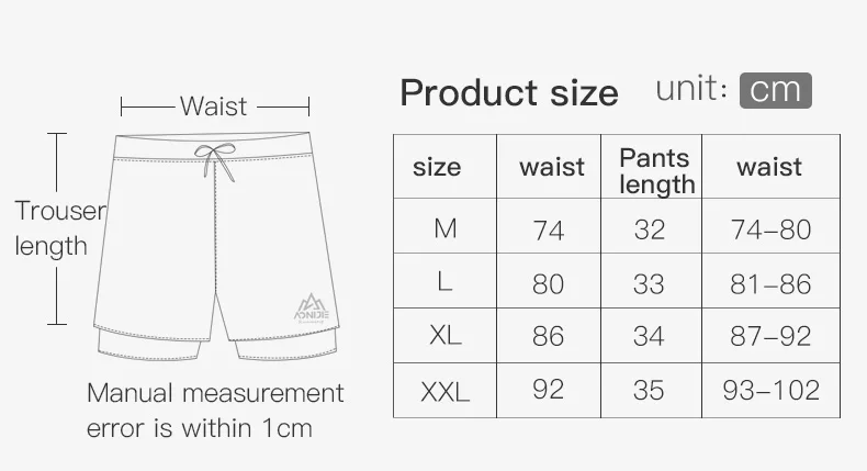 AONIJIE F5102 Men Quick Dry Sports Shorts Trunks Athletic Shorts With Lining Prevent Wardrobe Malf For Running Gym Soccer Tennis