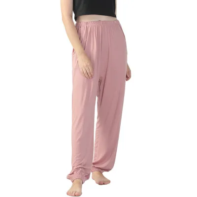 Pantalones de pijama de algodón para mujer, ropa de dormir suelta, elástica, exterior, otoño e invierno, 3XL-7XL