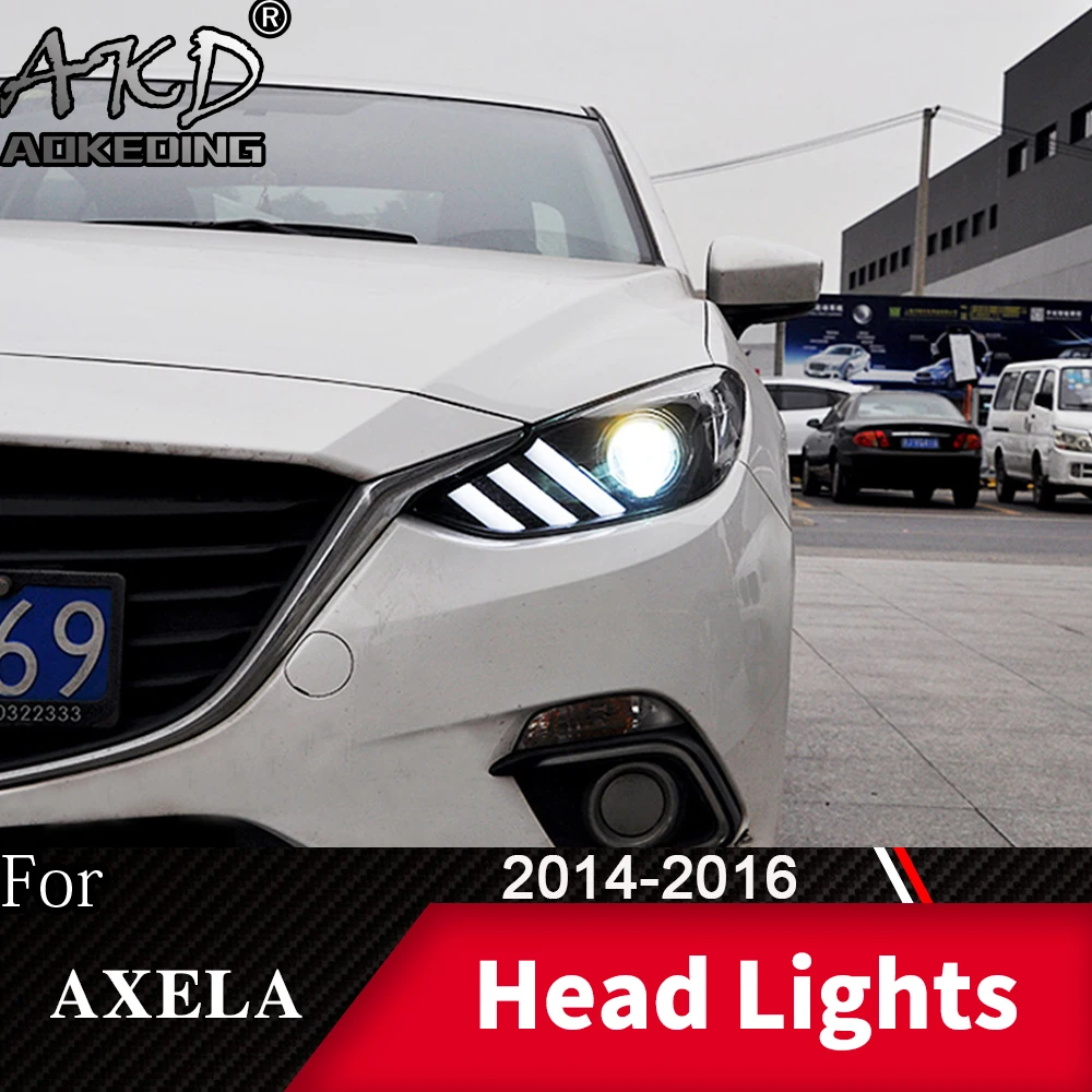 Head Lamp For Mazda 3 2014-2017 Headlights Fog Lights Day Running Light DRL H7 LED Bi Xenon Bulb Axela Car Accessory