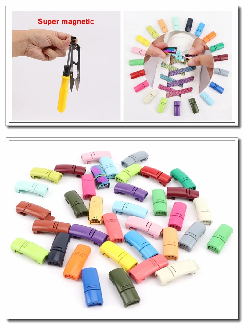 Multicolor Magnetic Lock Laces Sneakers Shoelaces Elastic No Tie Shoelace Kids Adult Quick Tieless Shoe Lace Fits All Shoes Size