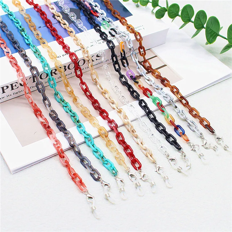 New Retro Bright Acrylic Glasses Chain for Face Mask Necklace Sunglasses Rope Hang Women Men Neck Strap Holder Hanging Lanyards