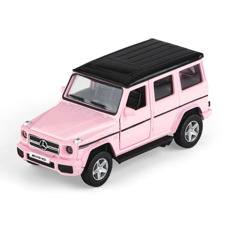 Die-cast Alloy Model Car 1:32 Pink Benz Children Lighting and Music Simulation Car Collection Model Presents A Girl Toy Gift