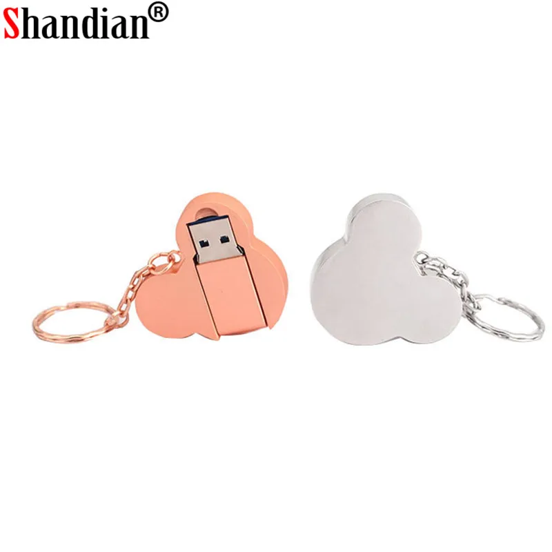 SHANDIAN 2018 Hot creative U disk metal Stainless steel mickey head USB 2.0 External Storage  4GB 8G 16GB 32GB 64GB flash drive