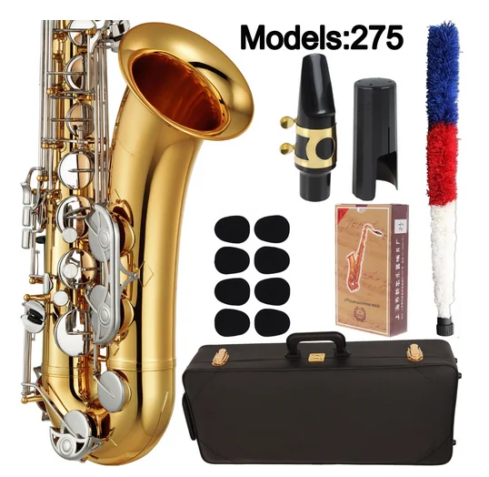 

FMC Saxophone Alto 275 Professional Alto Sax Custom Series High Saxophone Gold lacquer Nickel-plated Keys Mouthpiece Reeds Neck