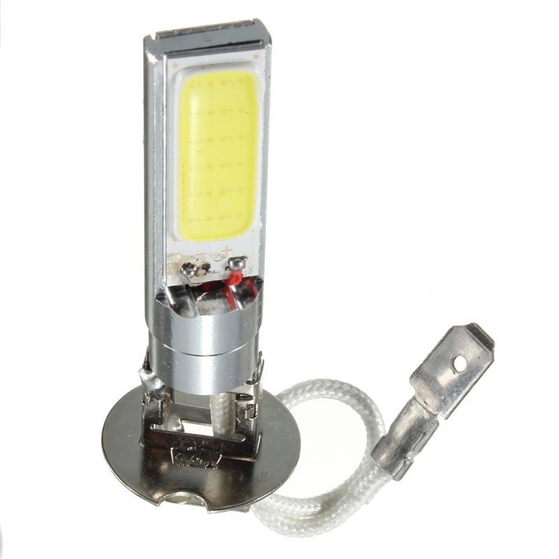 2pcs H3  DC12V COB LED Auto Light Bulbs Super Bright White HeadLight Fog Light Lamp Bulb Light Source Parking 6000K