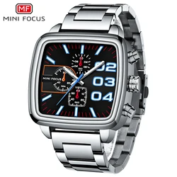 MINI FOCUS-reloj de cuarzo de acero inoxidable para hombre, accesorio de marca superior de lujo, luminoso, multifuncional, resistente al agua, con caja