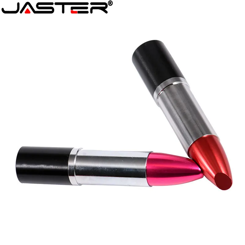 JASTER Lipstick Model USB Flash Drives 128GB Metal Pen Drive 64GB Red Memory Stick Creative Gifts Pendrive 32GB 16GB 8GB 4GB