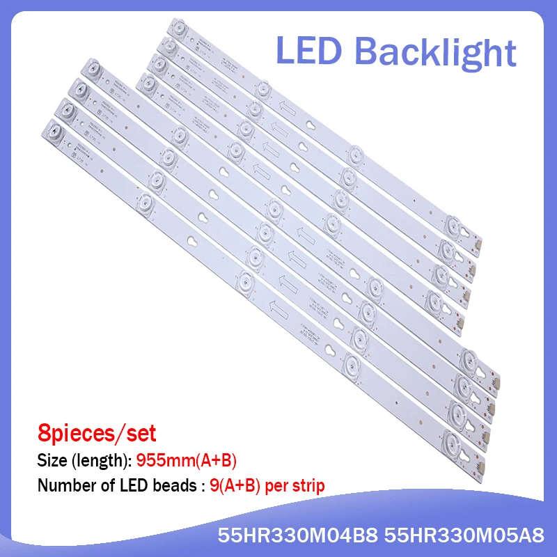 

40 PCS LED Strip For 55HR330M04B6 55HR330M04A6 for TCL 55'' TV U55P6006 55UC6426 55S405 55S401 4C-LB5504-HR 4C-LB5505-YH