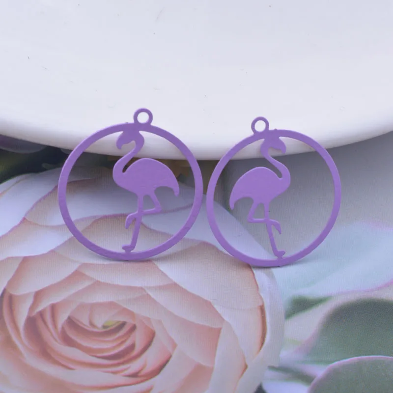 50 Stück AC12510 20*22mm Flamingo-Anhänger DIY Ohrringe Schmuckzubehör – Detail 9