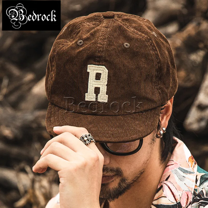 black Baseball cap men and women couple hat vintage corduroy sports hat Amekaji coffee casual caps