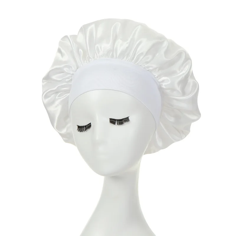 Damen-Satin-Mütze, Spandex, breit, dehnbar, Band-Mütze, Satin, Cheveux Nuit, Seide, Schlaf-Nachtmütze, Mütze für Damen – Detail 9