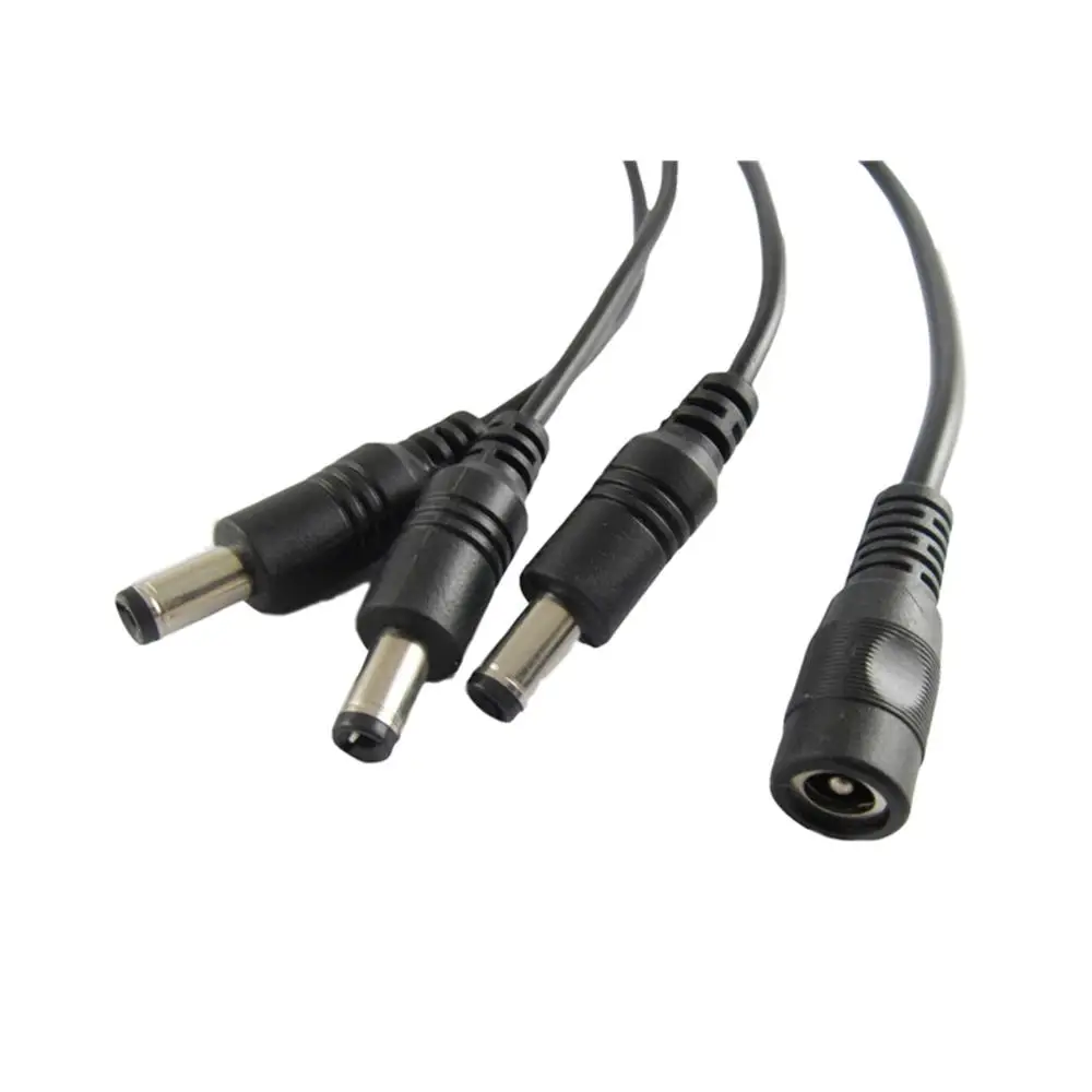 1x DC Power 5.5 x 2.1mm 1 Female to 3 Male Plug Connector Adapter Y Splitter Cable 30cm/1ft