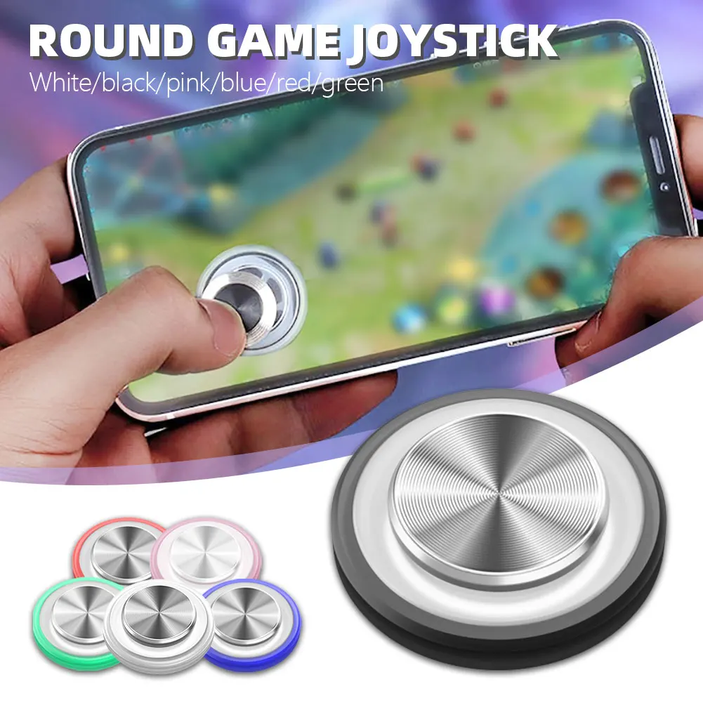 Round Game Joystick For Mobile Phone Rocker Tablet Android Iphone Metal Button Controller Easy Chicken Dinner With Suction Cup