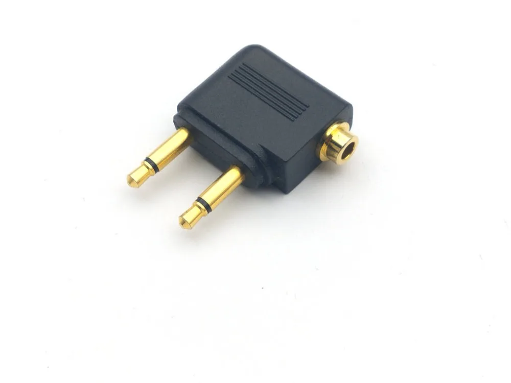 50 X  Gold-plate Aeroplane Airplane Air Plane 3.5mm Stereo Headphone Earphone Socket Adapter