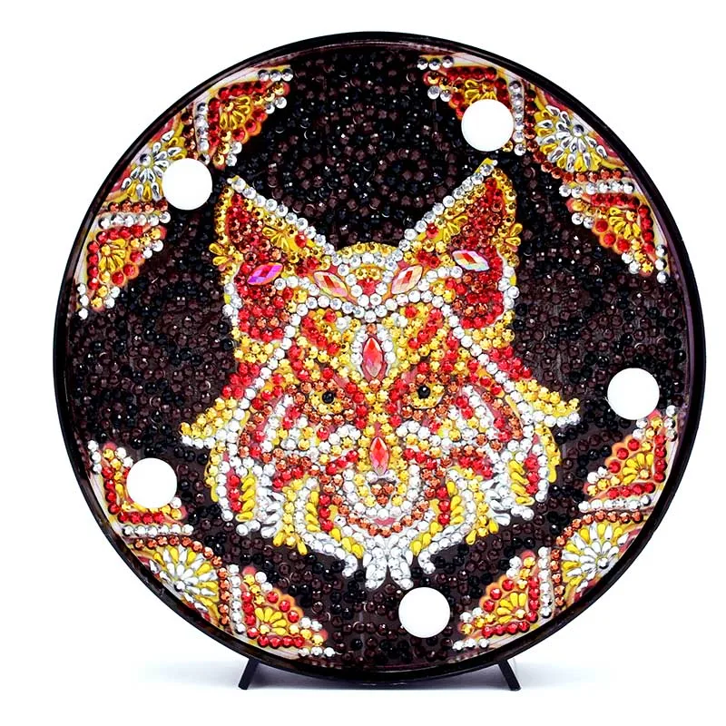 HOMFUN Pittura Diamante Lampada a LED Luce Mandala 5D Diamante Ricamo Paesaggio Strass Diamante fai da te Natale Regalo di Halloween