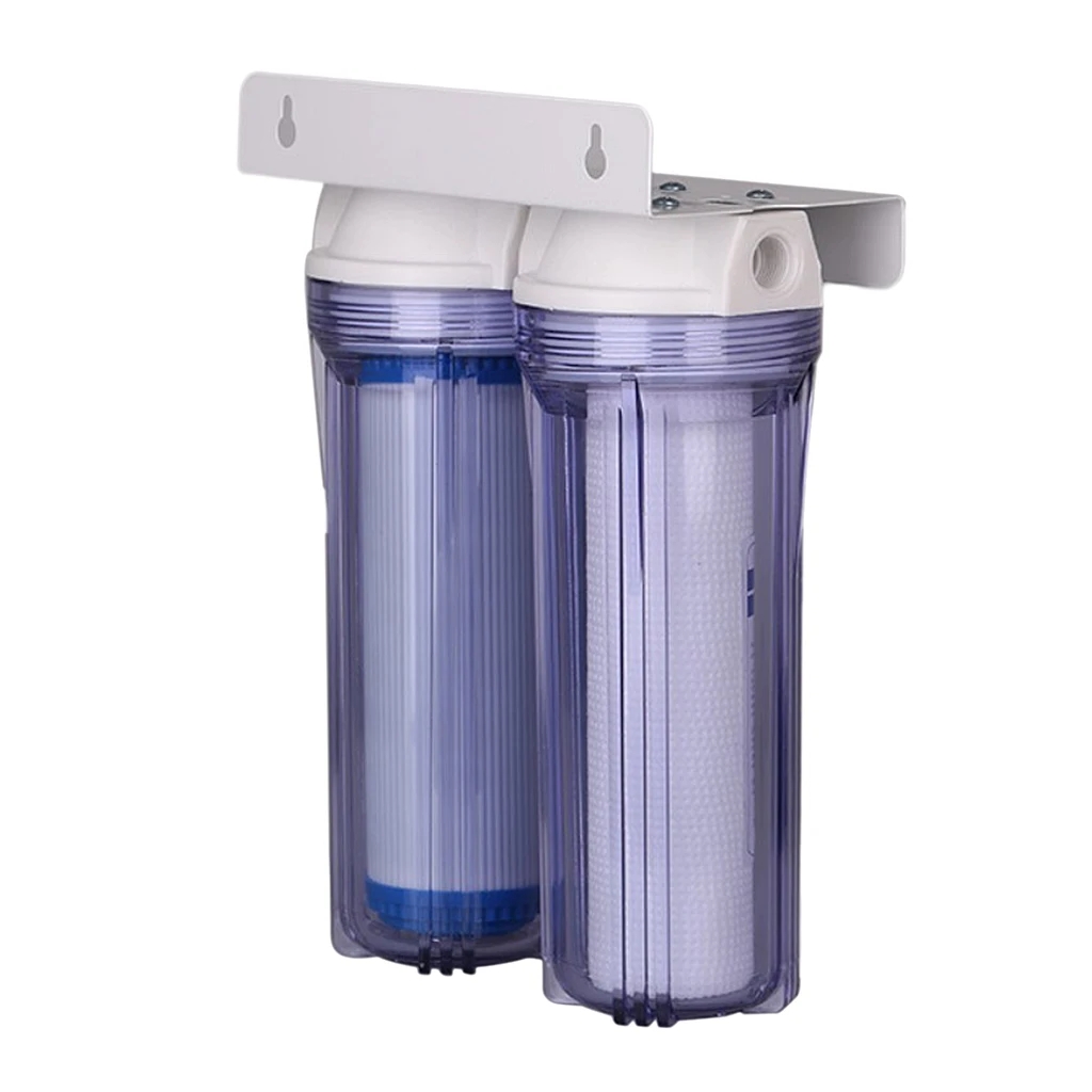 10\'\' Whole House 2 Stage Filtration Water System with PP Cotton CTO Carbon Replacement Filters