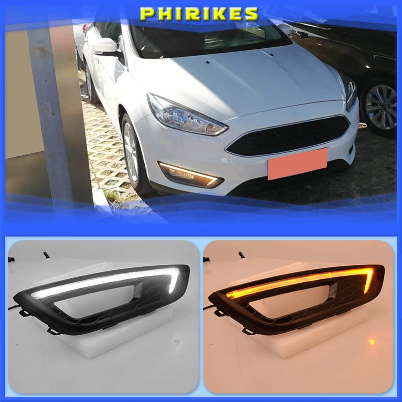 

1set For Ford Focus 4 2015 2016 2017 2018 LED DRL Daytime Running Light Daylight Fog light Waterproof car Styling
