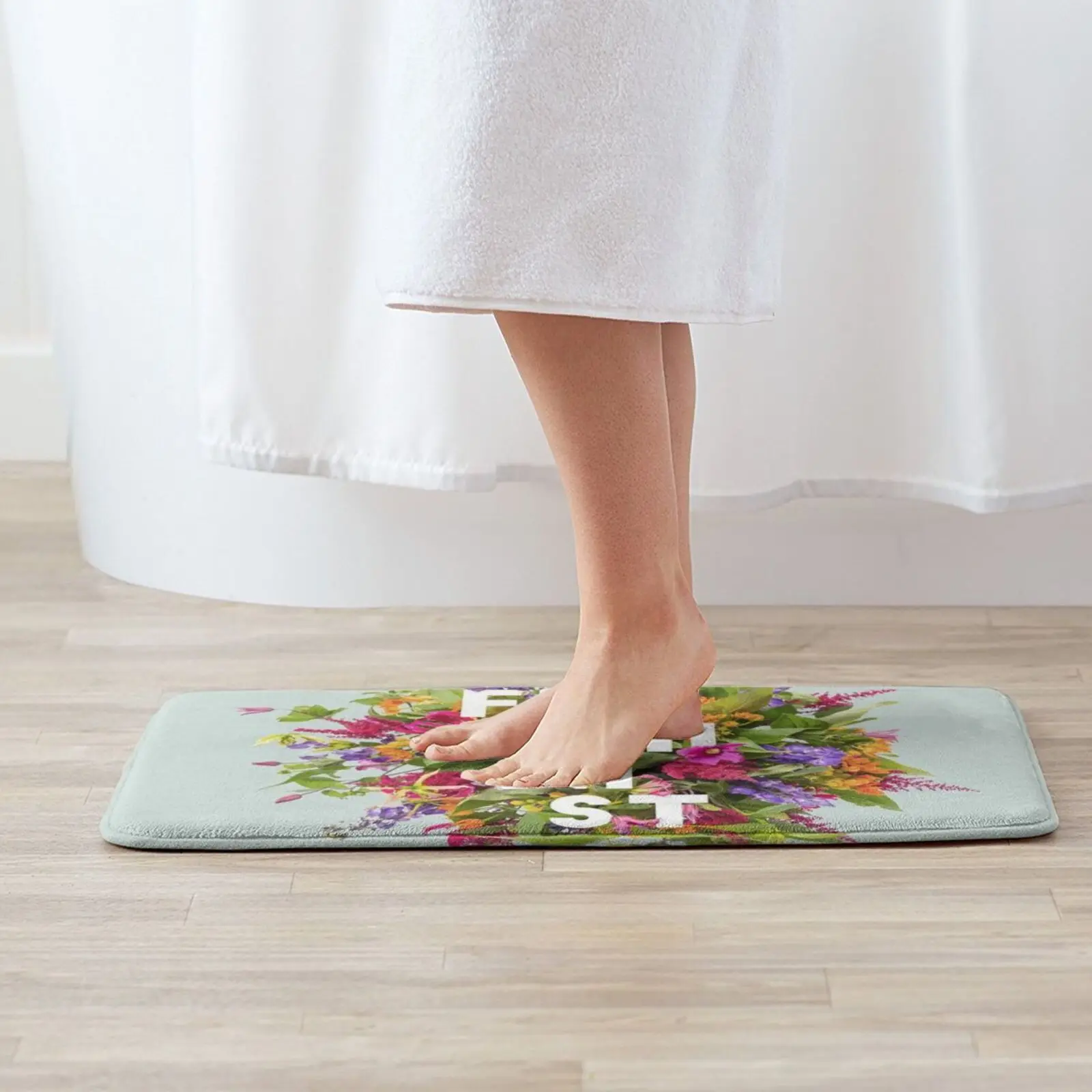 Floral Feminist Soft Non-Slip Mat Rug 1428 Carpet Cushion Floral Feminist Feminism Female Womens Womens Power Xx Empowered