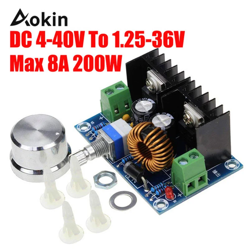 Fuente de alimentación de convertidor Buck de reducción cc a CC, XL4016 PWM, ajustable, 4-40V a 1,25-36V, Módulo de placa de reducción, 1 ud.