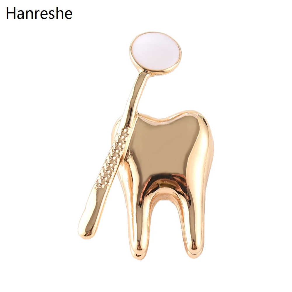 Classic Fashion Tooth Shape Cute Medical Brooch Pin For Doctor Nurse Lapel Backpack Badge Pins Jewelry Gift Accessories