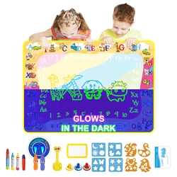 Luminous Water Drawing Mat Water Doodle Mat Colorful Graffiti With Pens Set Montessori Toys Educational Toys for Kids Gifts