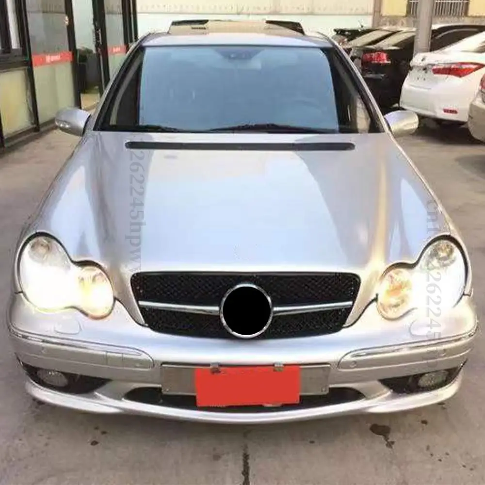 Front Bumper Grille Racing Hood Grill For Mercedes Benz C class W203 2000-2006 200K Facelift High Quality Modified Middle Mesh